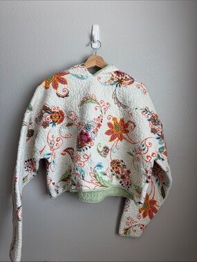Upcycled Quilt Cropped Hoodie
